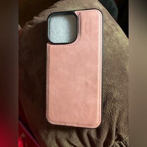 Pink Leather Phone Case iPhone 14 Pro Max